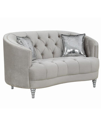 Avonlea Sloped Arm Tufted Loveseat Grey