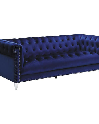 Bleker Tufted Tuxedo Arm Sofa Blue