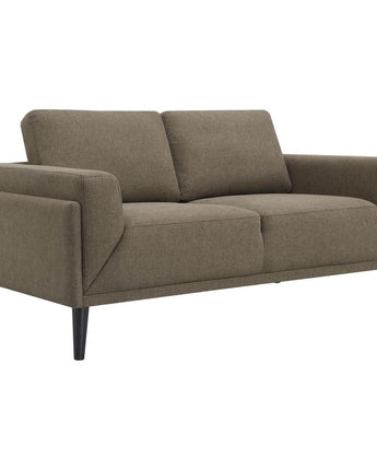 Rilynn Upholstered Track Arms Loveseat Brown