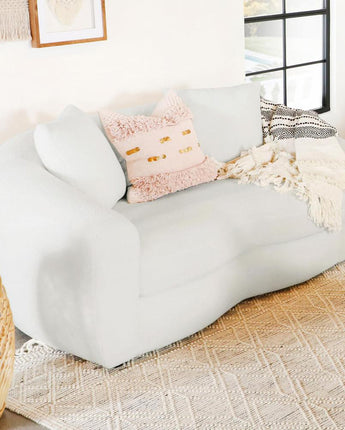 Isabella Upholstered Tight Back Loveseat White