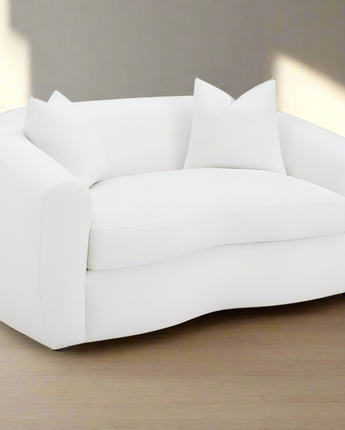 Isabella Upholstered Tight Back Loveseat White