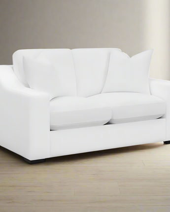 Ashlyn Upholstered Sloped Arms Loveseat White