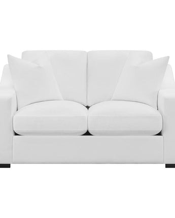 Ashlyn Upholstered Sloped Arms Loveseat White