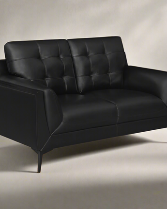 Moira Upholstered Tufted Loveseat with Track Arms Black