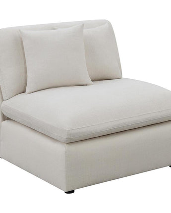 Hobson Cushion Back Armless Chair Off-White