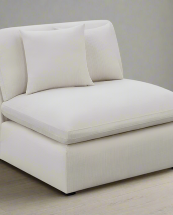 Hobson Cushion Back Armless Chair Off-White