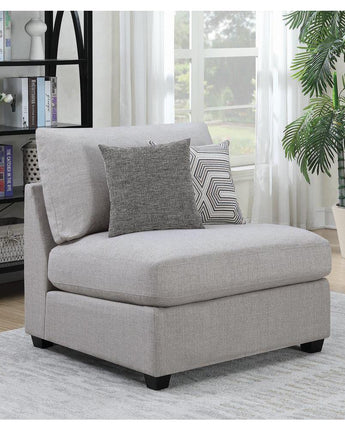 Cambria Upholstered Armless Chair Grey