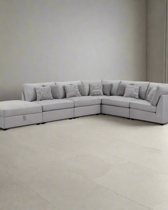 Cambria 6-piece Upholstered Modular Sectional Grey