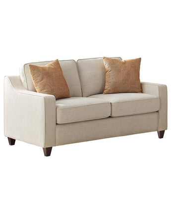 Christine Upholstered Cushion Back Loveseat Beige