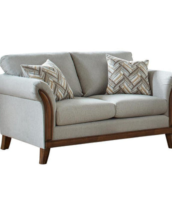 Roxanne Upholstered Flared Arm Loveseat Platinum