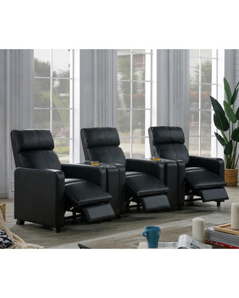 Toohey Upholstered Tufted Recliner Living Room Set Black