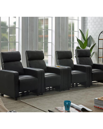 Toohey Upholstered Tufted Recliner Living Room Set Black