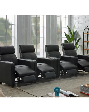 Toohey Upholstered Tufted Recliner Living Room Set Black