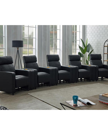 Toohey Upholstered Tufted Recliner Living Room Set Black