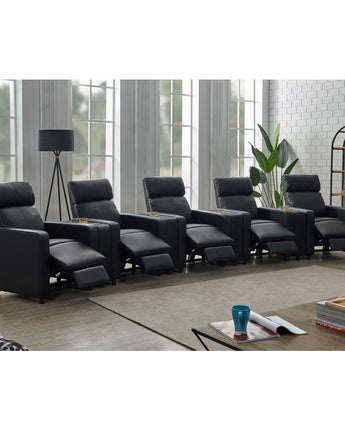 Toohey Upholstered Tufted Recliner Living Room Set Black