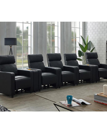 Toohey Upholstered Tufted Recliner Living Room Set Black