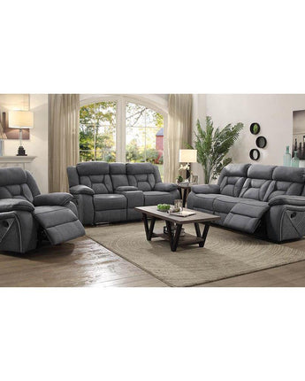 Higgins Pillow Top Arm Motion Loveseat with Console Grey