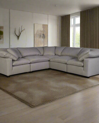 Terra Condo Classic L-Shaped Modular Sectional Light Grey