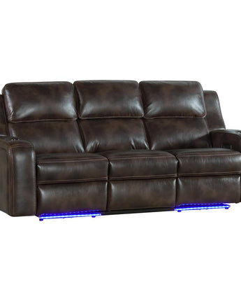 Dual-Pwr Recliner Sofa w/Drop in Bolero Coffee