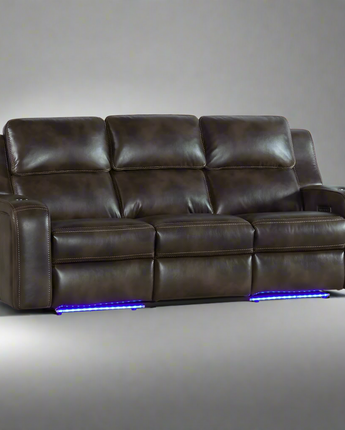 Dual-Pwr Recliner Sofa w/Drop in Bolero Coffee