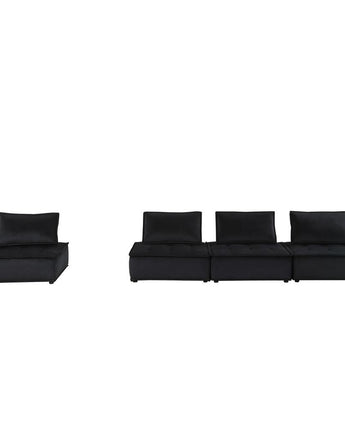 Anna Black Velvet 4 Pc Modular Sofa