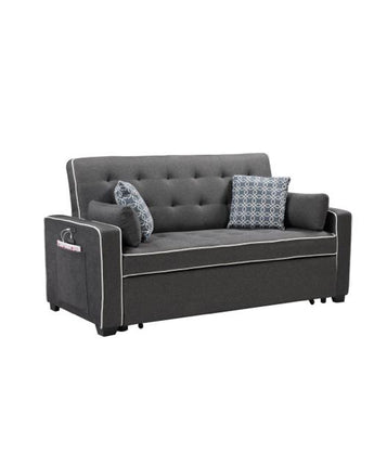 Cody Modern Gray Fabric Sleeper Sofa with 2 USB Charging Ports and 4 Accent Pillows