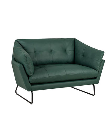 Karla Green PU Leather Contemporary Loveseat