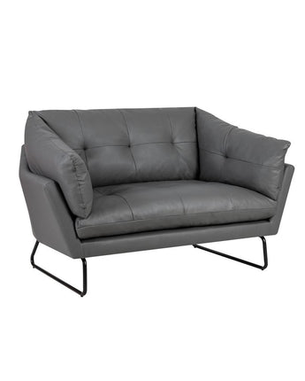 Karla Gray PU Leather Contemporary Loveseat