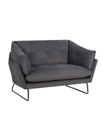 Karla Dark Gray Velvet Contemporary Loveseat