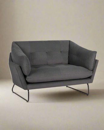 Karla Dark Gray Velvet Contemporary Loveseat