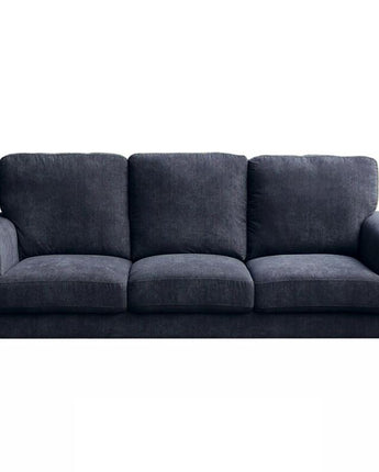 Black Fabric Sofa with Black Metal Legs