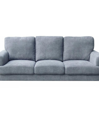 Gray Fabric Sofa with Black Metal Legs