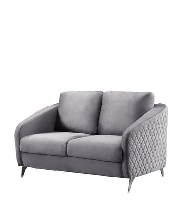 Sofia Gray Velvet Modern Chic Loveseat Couch