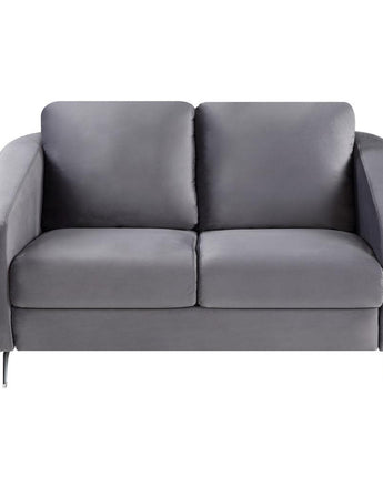 Sofia Gray Velvet Modern Chic Loveseat Couch