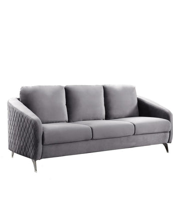 Sofia Gray Velvet Modern Chic Sofa Couch