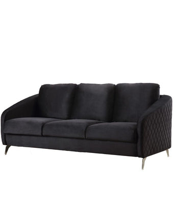 Sofia Black Velvet Modern Chic Sofa Couch