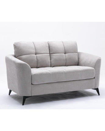 Callie Light Gray Velvet Fabric Loveseat