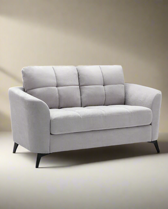 Callie Light Gray Velvet Fabric Loveseat