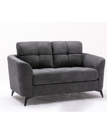 Callie Gray Velvet Fabric Loveseat