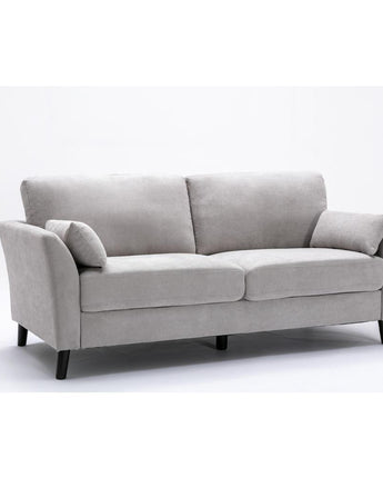 Damian Light Gray Velvet Fabric Sofa