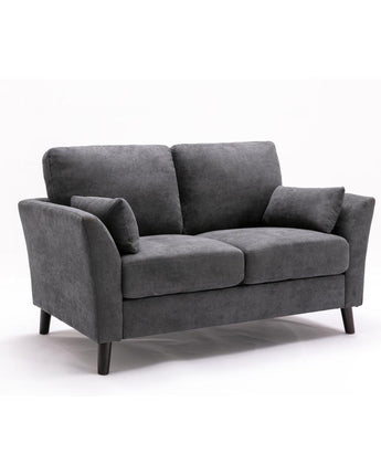 Damian Gray Velvet Fabric Loveseat