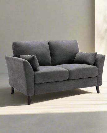 Damian Gray Velvet Fabric Loveseat