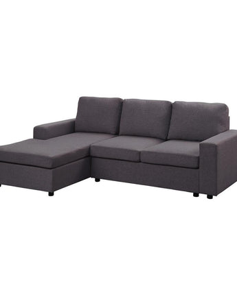 LILOLA Newlyn Sofa with Reversible Chaise in Dark Gray Linen