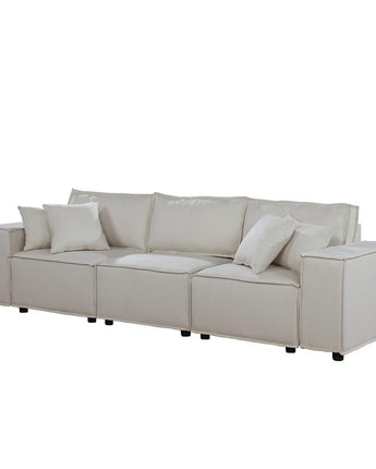 LILOLA Annabel Sofa in Beige Linen