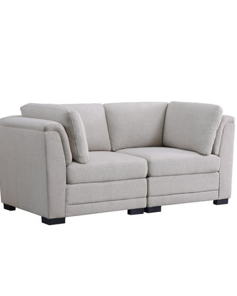 Kristin Light Gray Linen Fabric Loveseat