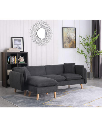 Brayden Dark Gray Fabric Sectional Sofa Chaise