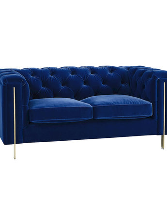 Charlene Blue Velvet Loveseat