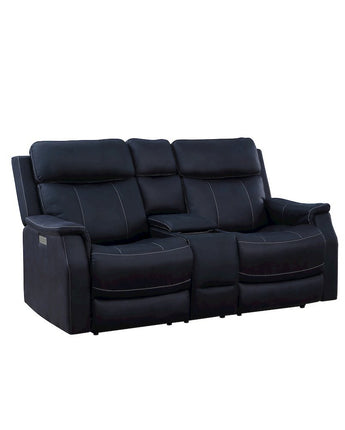 Valencia Dual Power Reclining Console Loveseat - Ocean