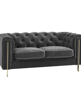 Charlene Gray Velvet Loveseat