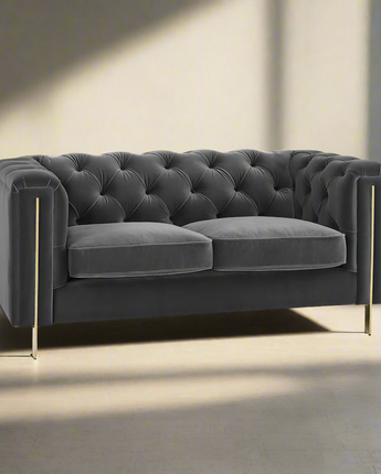 Charlene Gray Velvet Loveseat